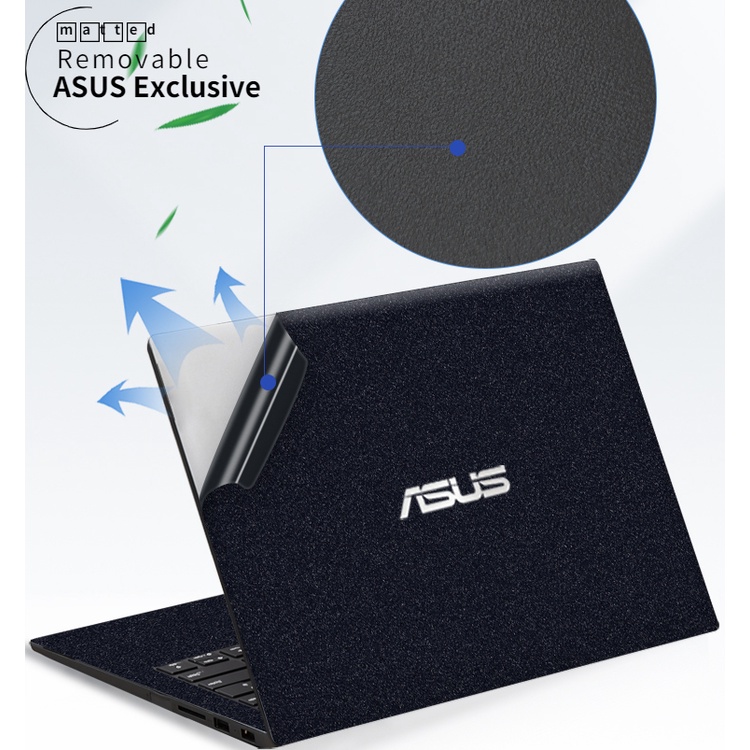 ส่วนบุคคลที่กําหนดเอง Vinly Self กาวสติกเกอร์แล็ปท็อปสีดํา 3 ด้านผิว 14 15.6 13 กรณี Asus VivoBook Z