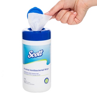 แผ่นเช็ดทำความสะอาดพื้นผิว SCOTT Alcohol Antibacterial Wipe KC-4100 (70แผ่น) ผ้าเปียกทำความสะอาด SCOTT Alcohol Antibacte