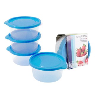 กล่องถนอมอาหาร ทรงกลม (แพ็ค 4 ใบ) กล่องอาหาร เข้าไมโครเวฟได้…