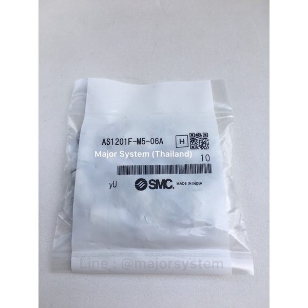 🇯🇵 SMC AS1201F-M5-06A Flow Controller ,Speed Controller 6mm X M5 ตัวปรับความเร็วลม