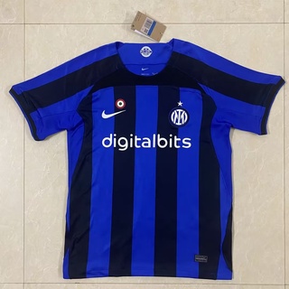 เสื้อกีฬาแขนสั้น ลายทีมชาติฟุตบอล Inter Milan สีฟ้า และสีดํา ไซซ์ S-2XL 2223