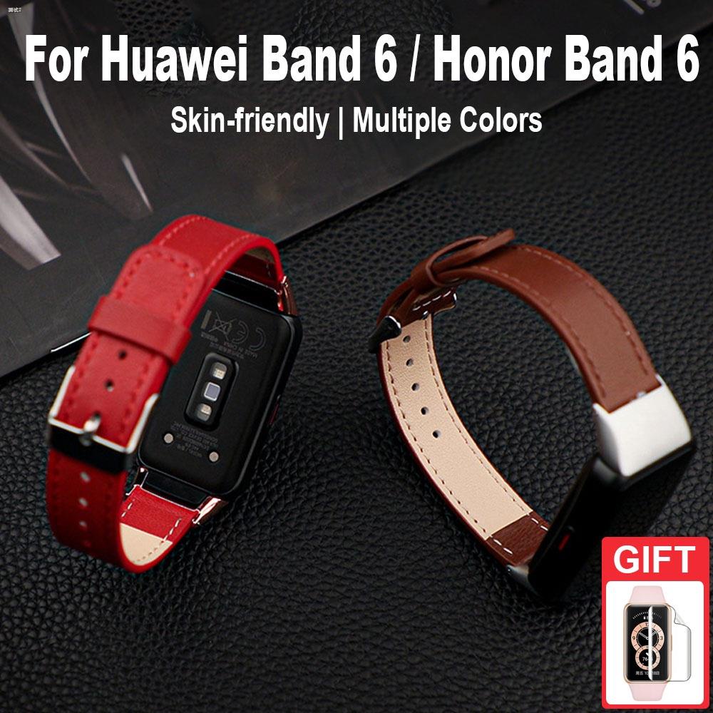 สายหนังเปลี่ยนสร้อยข้อมือสายนาฬิกานุ่มสำหรับ Huawei Band 6 / Honor band 6