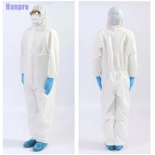 Hanpro&gt; Hazmat ชุดสูท ป้องกันเสื้อผ้า เพื่อความปลอดภัย แบบใช้แล้วทิ้ง