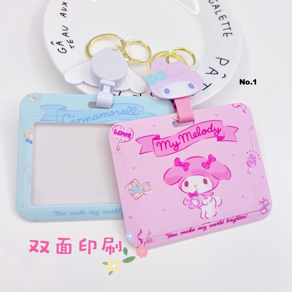 ป้ายใส่คีย์การ์ด พร้อมส่งจากไทย พวงกุญใจใส่บัตร แบบมีสายยืด ลายน่ารักมาใหม่ แนวนอน ความยาวสายยืดออกได้ 45 cm