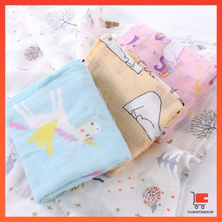 ผ้าห่อตัวเด็กแรกเกิด มัสลินคอตตอน 100% ขนาด 120*120 cm ผ้าฝ้ายมัสลิน Baby towel