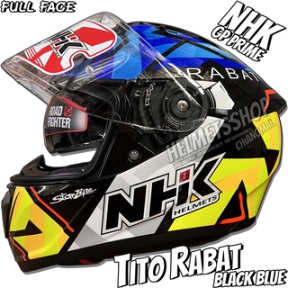 NHK GP PRIME TITO RABAT BLACK BLUE GLOSSY [ แว่น 2 ชั้น ] [ นวมถอดซักได้ ] [ มีช่องเว้า ]