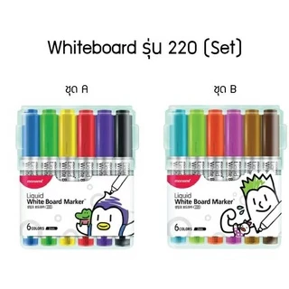 *1ด้าม/ยกแพค* ปากกาไวท์บอร์ด ไวท์บอร์ด โมนามิ รุ่น220 Monami SigmaFlo หัวกลม 2.0 มมWhiteboard Pen ไม่แตก ไม่ทิ้งคราบ
