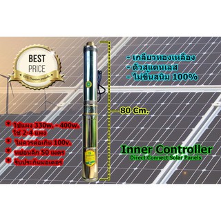 ปั๊มซับเมอร์ส ลงบ่อบาดาล มอเตอร์บัสเลส 750w. = 1แรง ต่อตรงแผงได้เลย