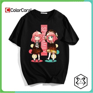 คอตต้อนคอกลมColorcoral Spy X Family Anya Forger เสื้อยืดลําลอง แขนสั้น ผ้าฝ้าย คอกลม พิมพ์ลายคอสเพลย์ แฟชั่นฤดูร้อน สําห