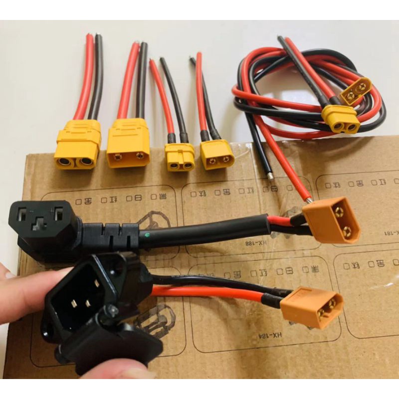 Xt90 xt60 ebike Connector พอร์ตชาร์จ 3pin xt90 พร้อมสายไฟ ขั้วต่อ xt60 xt90 และพอร์ตชาร์จ xt60 พร้อม