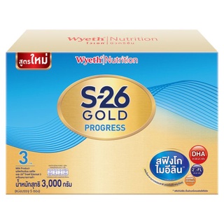 ถูกที่สุด✅ เอส-26 โกลด์ โปรเกรส 3 ผลิตภัณฑ์นม รสจืด 3000กรัม S-26 Gold Progress 3 Plain Flavored Instant Powdered Milk P