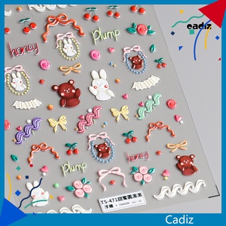 Cad สติกเกอร์ติดเล็บ ลายการ์ตูน ขนาดเล็ก สําหรับผู้หญิง
