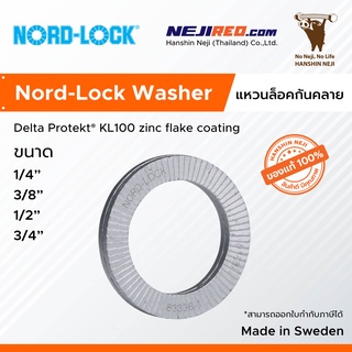 แหวนกันคลาย แหวนล็อคคู่กันคลาย Wedge Lock Washer / Nord Lock Washer (Steel flZn) 1/4" 3/8" 1/2" 3/4"