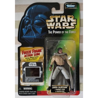 Star Wars The Power of the force Lando Calrissian in Generals Gear with Pistol  action figure 3.75"