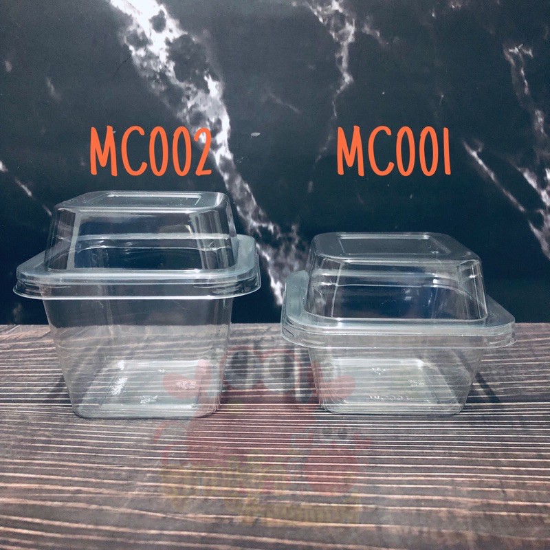 ♞✼◄ถ้วยพลาสติก สี่เหลี่ยมพร้อมฝา MC เบอร์ 001 002 (MC001 MC002)