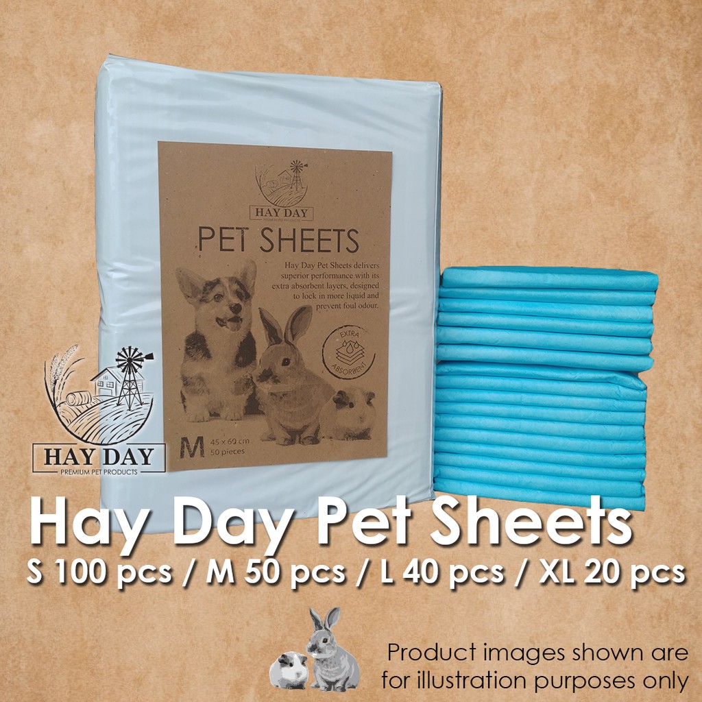Hay Day S/M/L/XL Pet Sheets / Wee Pad / Pee Pad / Training Pad / แผ่นปัสสาวะสําหรับสุนัข / แมว / สัต