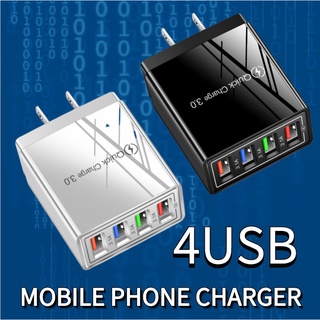 Ele อะแดปเตอร์ปลั๊กชาร์จ Usb 4 พอร์ต 3.1A พร้อมไฟ Led สําหรับโทรศัพท์มือถือ แท็บเล็ต Us