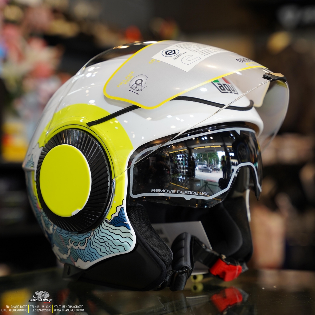 หมวกกันน็อค AGV รุ่น ORBYT ลาย Sunset White Yellow