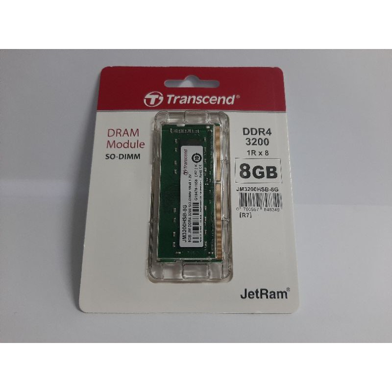 TRANSCEND RAM NOTEBOOK DDR4 8GB/3200MHZ.CL22 (JM3200HSB-8G)
