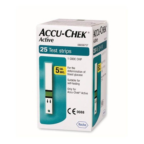 แผ่นตรวจวัดน้ำตาลในเลือด (strip) ยี่ห้อ Accu-check รุ่น Performa Active ...
