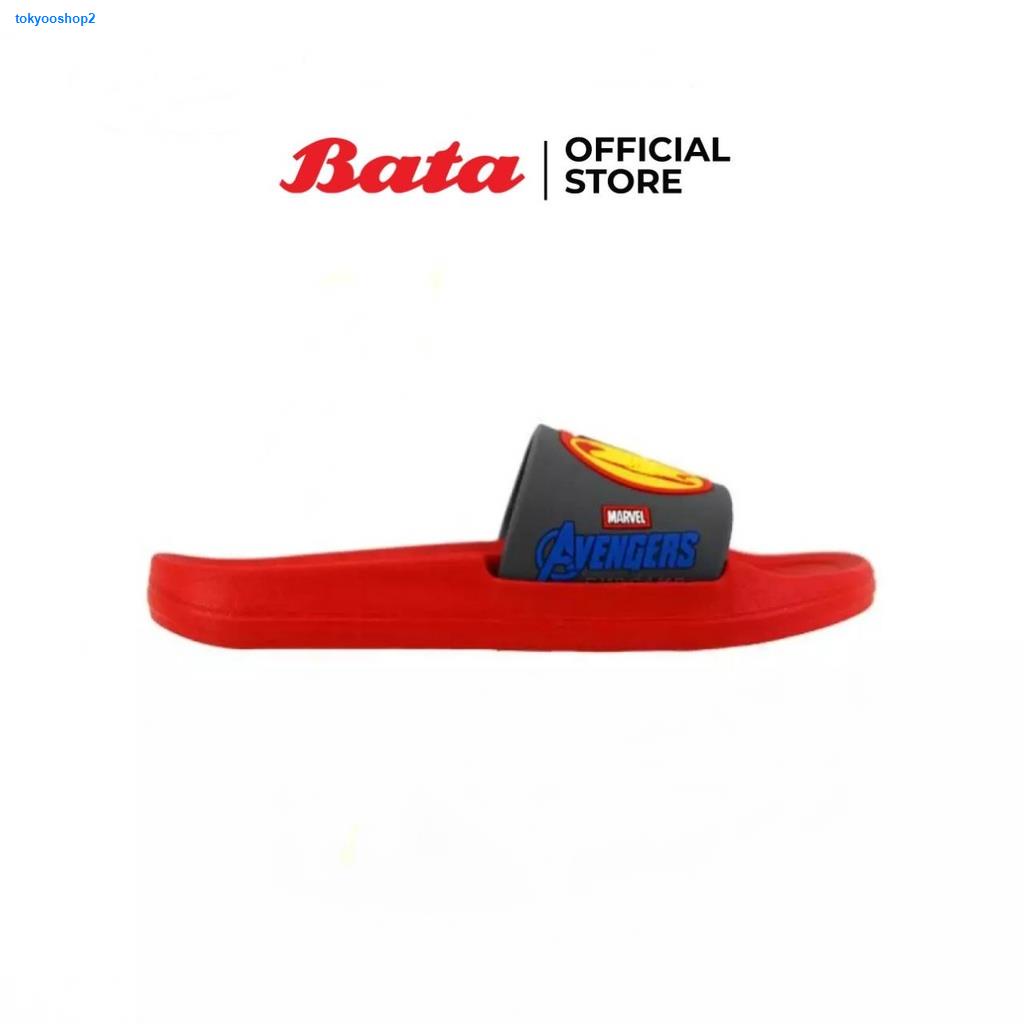 เชือกผูกรองเท้า รองเท้าเด็กผู้ชาย มีสต็อคจัดส่งจากกรุงเทพฯBata BBG Sandal MARVEL รองเท้าแตะแฟชั่นเด็ก แบบสวม สีแดง รหัส