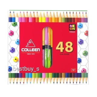 คอลลีน ดินสอ สีไม้ 2หัว 24แท่ง 48สี   Colleen 24 Stick 48Colored Pencils.