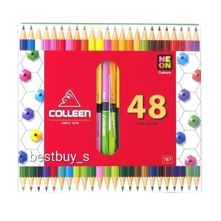 คอลลีน ดินสอ สีไม้ 2หัว 24แท่ง 48สี   Colleen 24 Stick 48Colored Pencils.