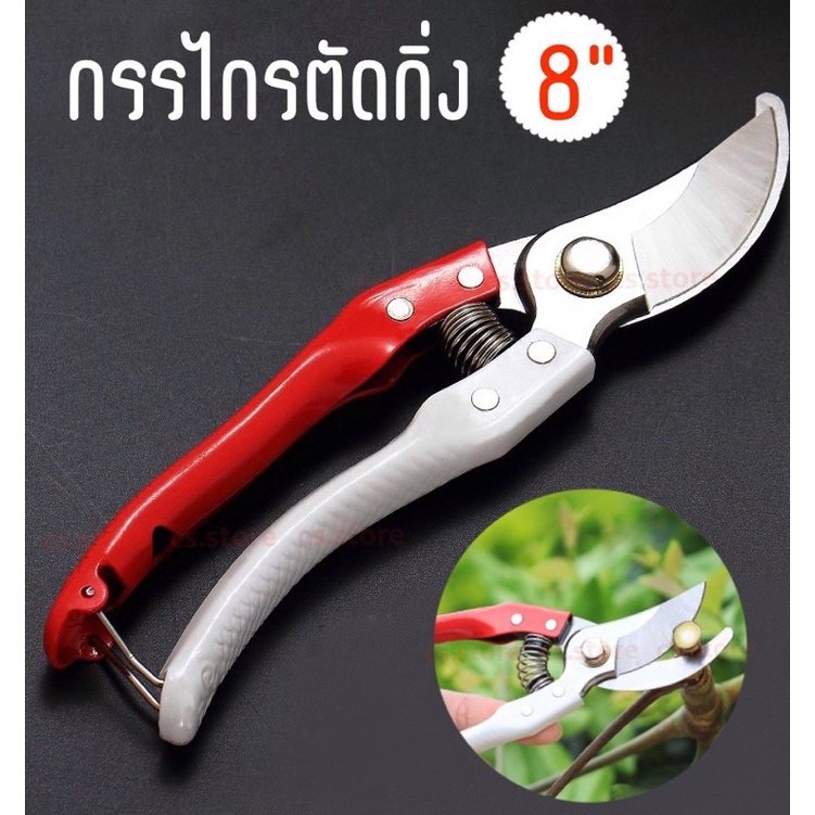 กรรไกรตัดกิ่งไม้ กรรไกรตัดกิ่ง กันไกรตัดกิ่งไม้ กรรไกรแต่งกิ่ง กรรไกรตัดต้นไม้ กรรไกรทำสวน 8 นิ้ว Pruning Shears