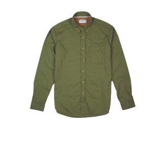 TWENTYSECOND เสื้อเชิ้ตแขนยาว ผ้าคอตต้อน รุ่น All Day Cotton - สีเขียว / Olive