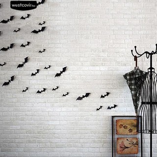 Halloween Bat สติ๊กเกอร์ติดผนังงานปาร์ตี้ Mural Art Decals