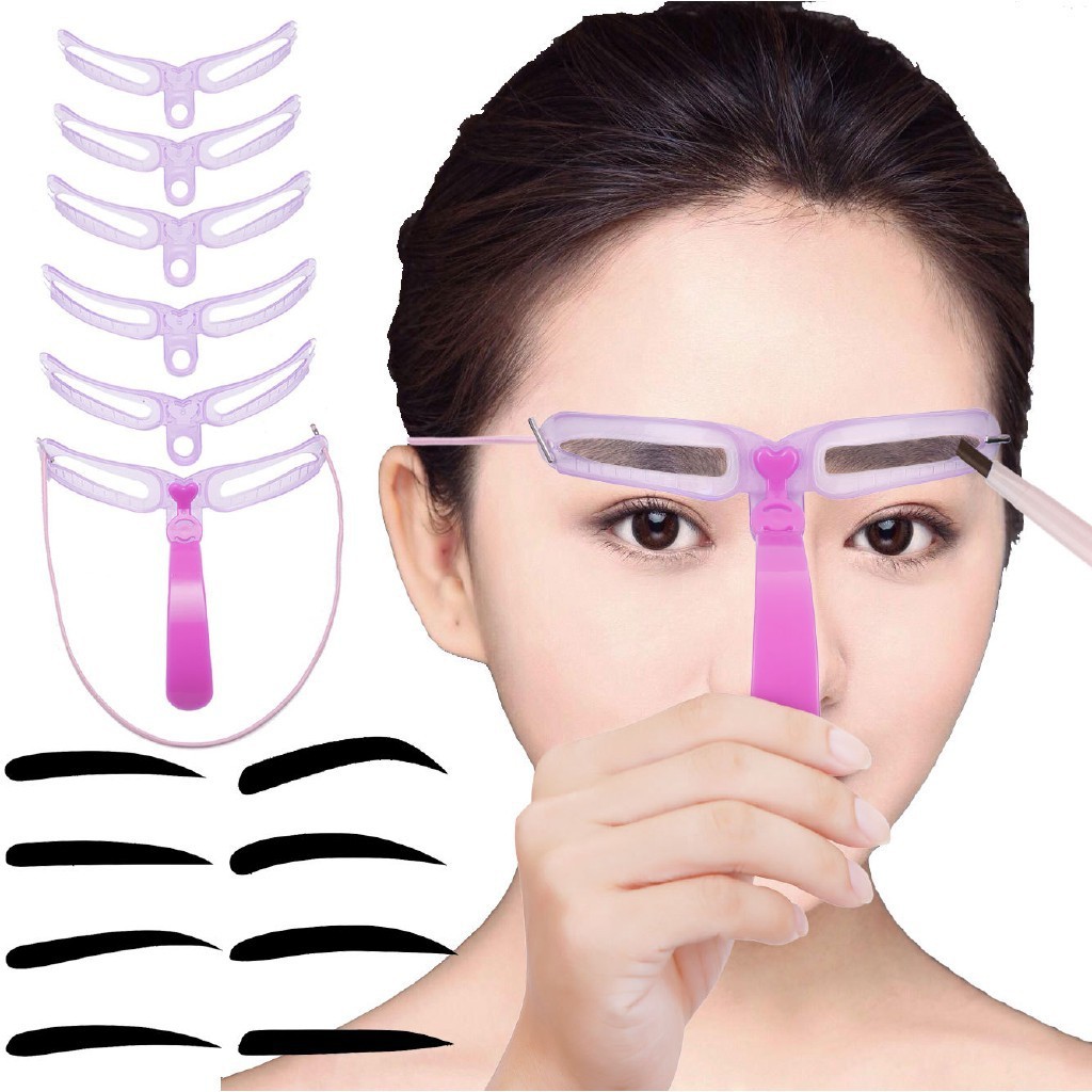 [พร้อมส่งในไทย] แม่แบบเขียนคิ้ว 8 แบบ 8 ทรง บล็อคเขียนคิ้ว แผ่นเขียวคิ้วแบบมีด้ามจับ อุปกรณ์แต่งหน้า A244