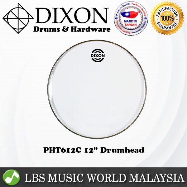 Dixon 12" PHT612C Clear Drum Skin Head Drumhead สําหรับชุดทอมบ่วง (PHT612)
