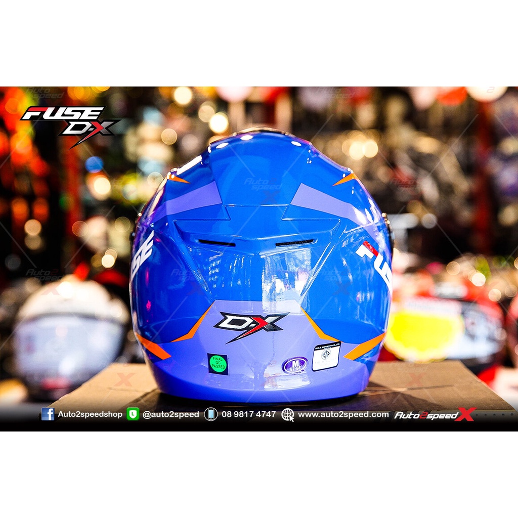 XSQQ ลดกว่า50 หมวกกันน็อค FUSE DX BLUE ORANGE ล้างสต๊อค นวมซักได้ ...