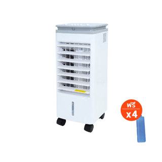 KOOL+ พัดลมไอเย็น รุ่น AV-514 (ขาว-เทา) แถมฟรี cooling pack 4 ชิ้น พัดลมไอเย็น พัดลมไอน้ำ พัดลมไอเย็นเคลื่อนที่