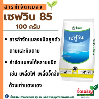 เซฟวิน 85 โซตัส 100 กรัม กำจัดแมลงได้หลากหลายชนิดทั้ง เพลี้ยไฟ เพลี้ยแป้ง เพลี้ยอ่อน และแมลงปีกแข็ง