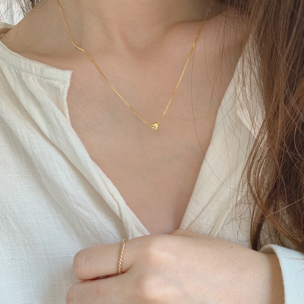 A.piece  สร้อยเงินแท้ [all silver 925] daily heart necklace ราคา ถูกที่สุด ดีลบีเคเค แกลเลอรีภาพที่ 5