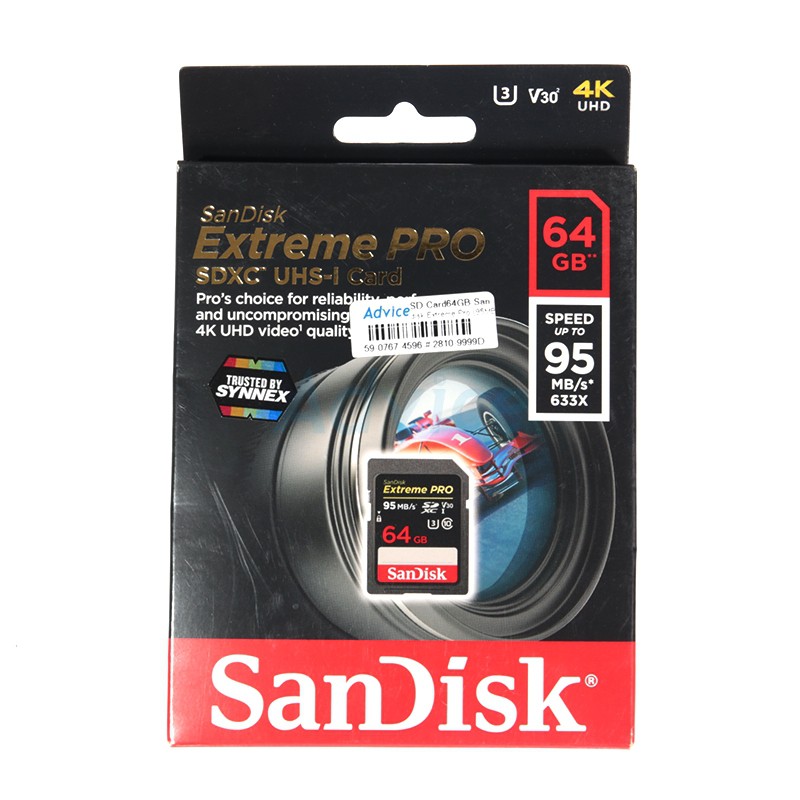 SD Card 64GB SanDisk Extreme Pro (Class 10, 95 MB/s.)
