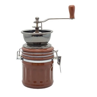 GetZhop เครื่องบดกาแฟ บดเมล็ดธัญพืช เซรามิก Coffee Grinder (Brown)