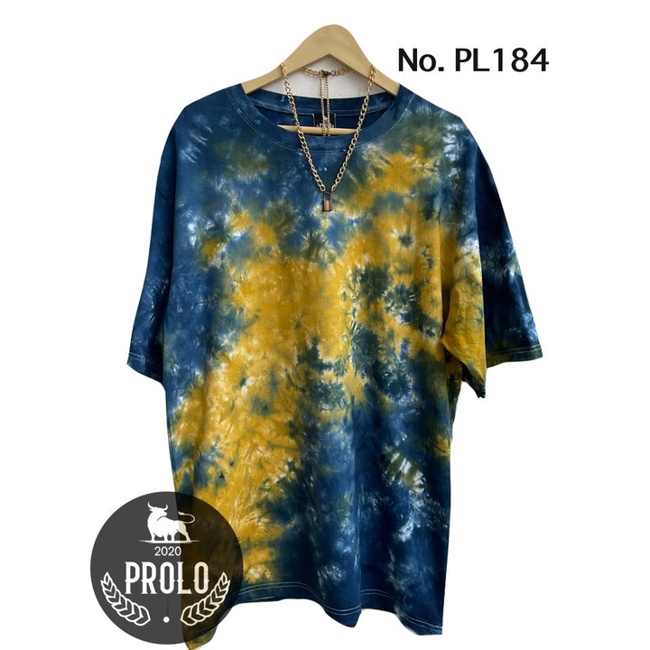 เสื้อมัดย้อมนํ้าเงินทอง ผ้าCottonแท้100%