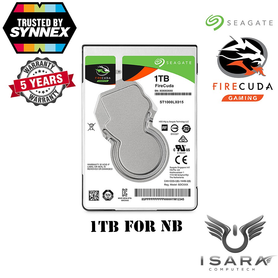 SEAGATE FIRECUDA 2.5" LAPTOP SSHD 1TB + NAND FLASH 8GB