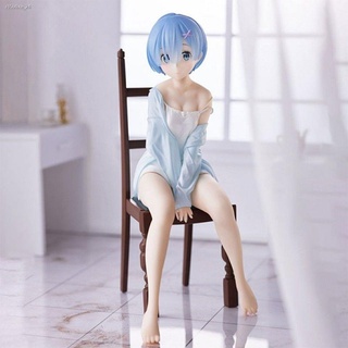 ☋◕■Re:Zero-Starting Life in Another World ชุดนอนท่านั่ง Rem Rem Rem เก้าอี้ รูป 20CM