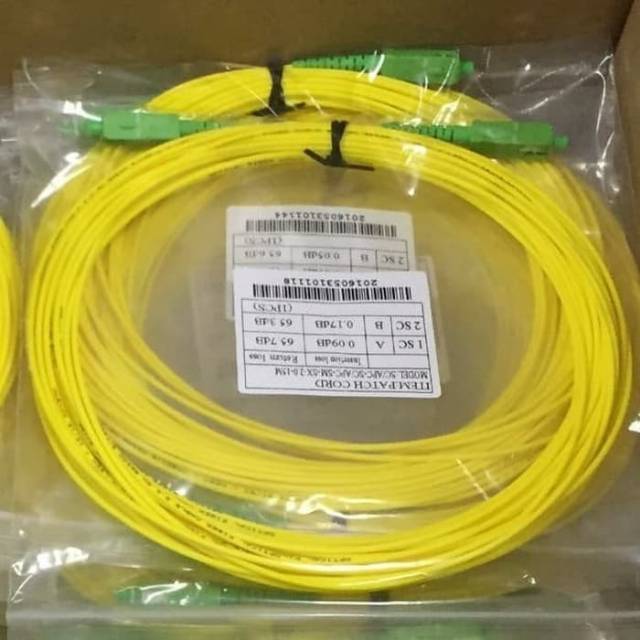 15m Patchcord SC Apc - SC Apc Fiber Optic Patch Cord SC-SC Core Simplex