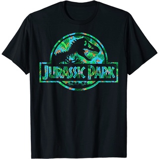 เสื้อยืด พิมพ์ลายโลโก้ Jurassic Park Tropical Tree Fill Fossil สําหรับผู้ชาย