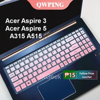 Qp ฟิล์มซิลิโคน TPU ใส แบบบาง ป้องกันคีย์บอร์ด สําหรับ Acer Aspire 3 Aspire 5 A315 A515 TMP214-52 3P50 ryzen 3 15.6 นิ้ว