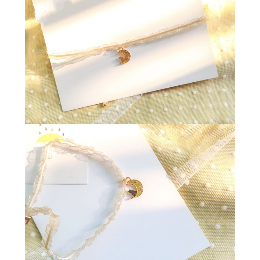 เครื่องประดับ สร้อยคอโชคเกอร์ สีเหลือง แฟชั่นฤดูใบไม้ผลิ และฤดูร้อน สไตล์ญี่ปุ่น สําหรับผู้หญิง