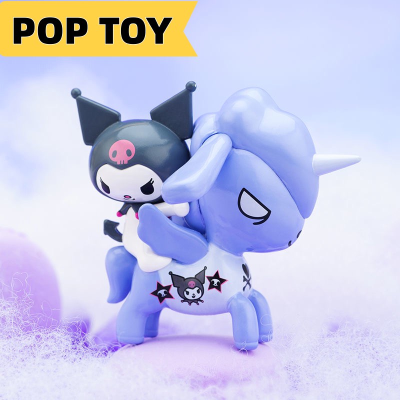 【ของแท้】กล่องสุ่ม ตุ๊กตาฟิกเกอร์ Tokidoki Unicorn x Sanrio Popmart น่ารัก