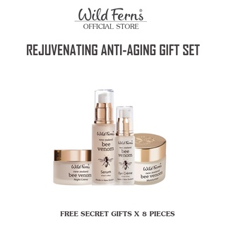 WILD FERNS (ไวล์ดเฟิร์นส) REJUVENATING BEE VENOM GIFT SET ชุดเซ็ทของขวัญพิเศษบีวีนอมเพื่อผิวอ่อนเยาว์ พร้อมของแถม 8 ชิ้น