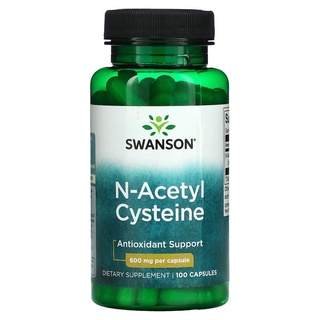 Swanson, N-Acetyl Cysteine, Antioxidant Support, 600 mg, 100 Capsules เอ็นอะเซทิลซิสเทอิน ต้านอนุมูลอิสระ