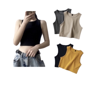 [P1]Croptop 30สี พร้อมส่ง เสื้อครอปแขนกุด เนื้อผ้าพรีเมี่ยม