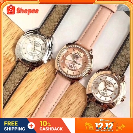 นาฬิกาข้อมือ Coach ของแท้ Classic Triolor Original Quartz Waterproof Women's Watch